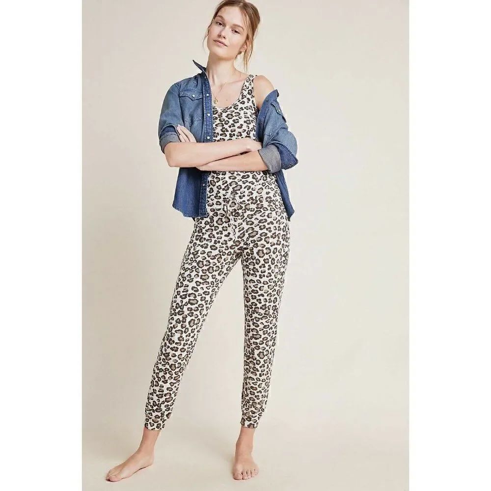NWT ANTHROPOLOGIE X MONROW LEOPARD TANK JUMPSUIT